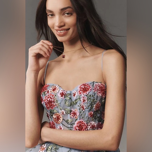 MAC DUGGAL
Strapless Embroidered Tulle Midi Dress Anthropologie - Picture 5 of 17